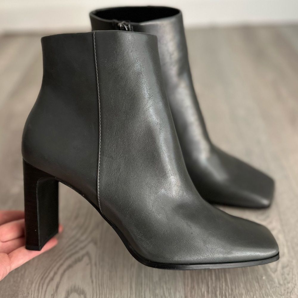 Mango Square Heel Boots New